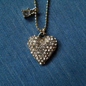 Betsey Johnson Pavé Stone Heart Necklace - EPC